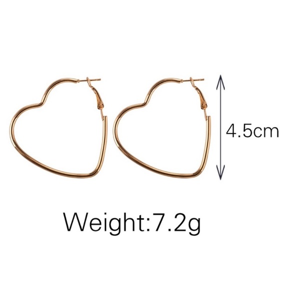💛✨3 for$23💛NWT Silver Heart Hoops✨💛 - Picture 2 of 2